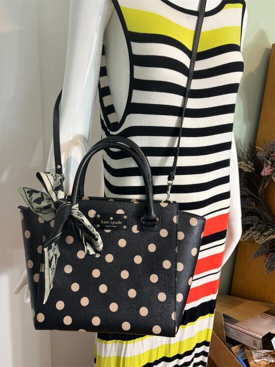 kate spade Handbags - KATE SPADE WELLSELEY POLKA DOT SATCHEL CROSSBODY NWOT